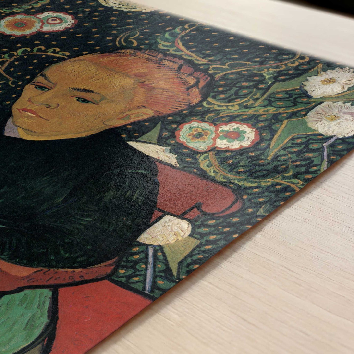 La Berceuse (1889) by Vincent van Gogh – Art Print - Close-up detail of the art print