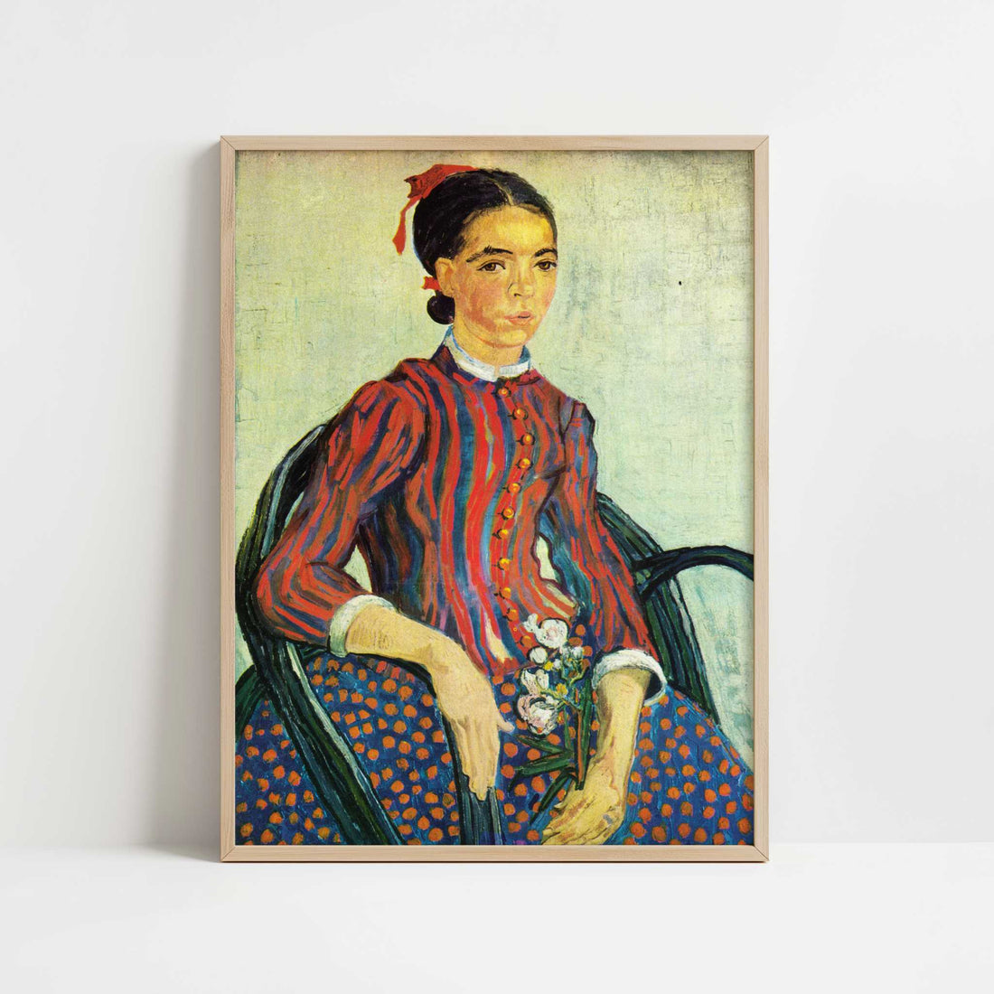 La Mousmé (1888) by Vincent van Gogh – Art Print - Art print in oak frame