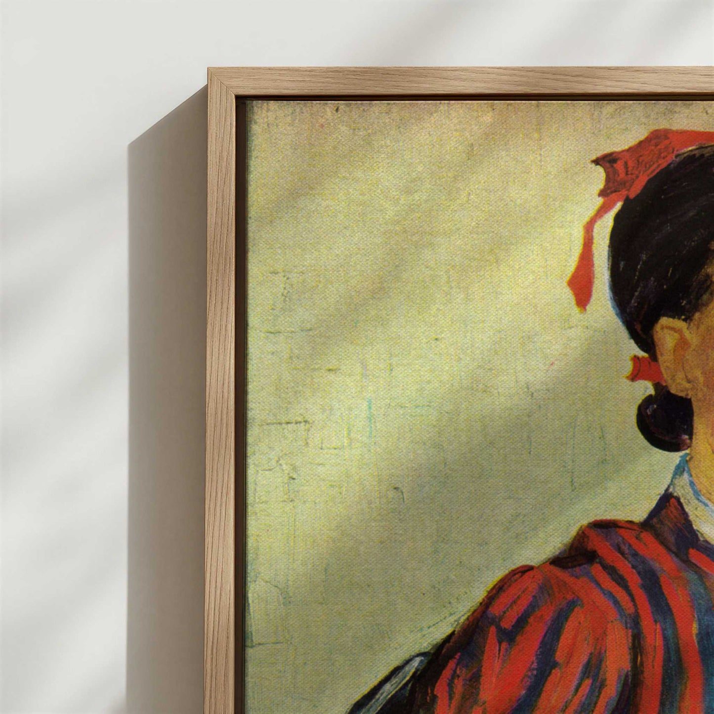 Framed Canvas - Close-up detail and texture of the framed canvas