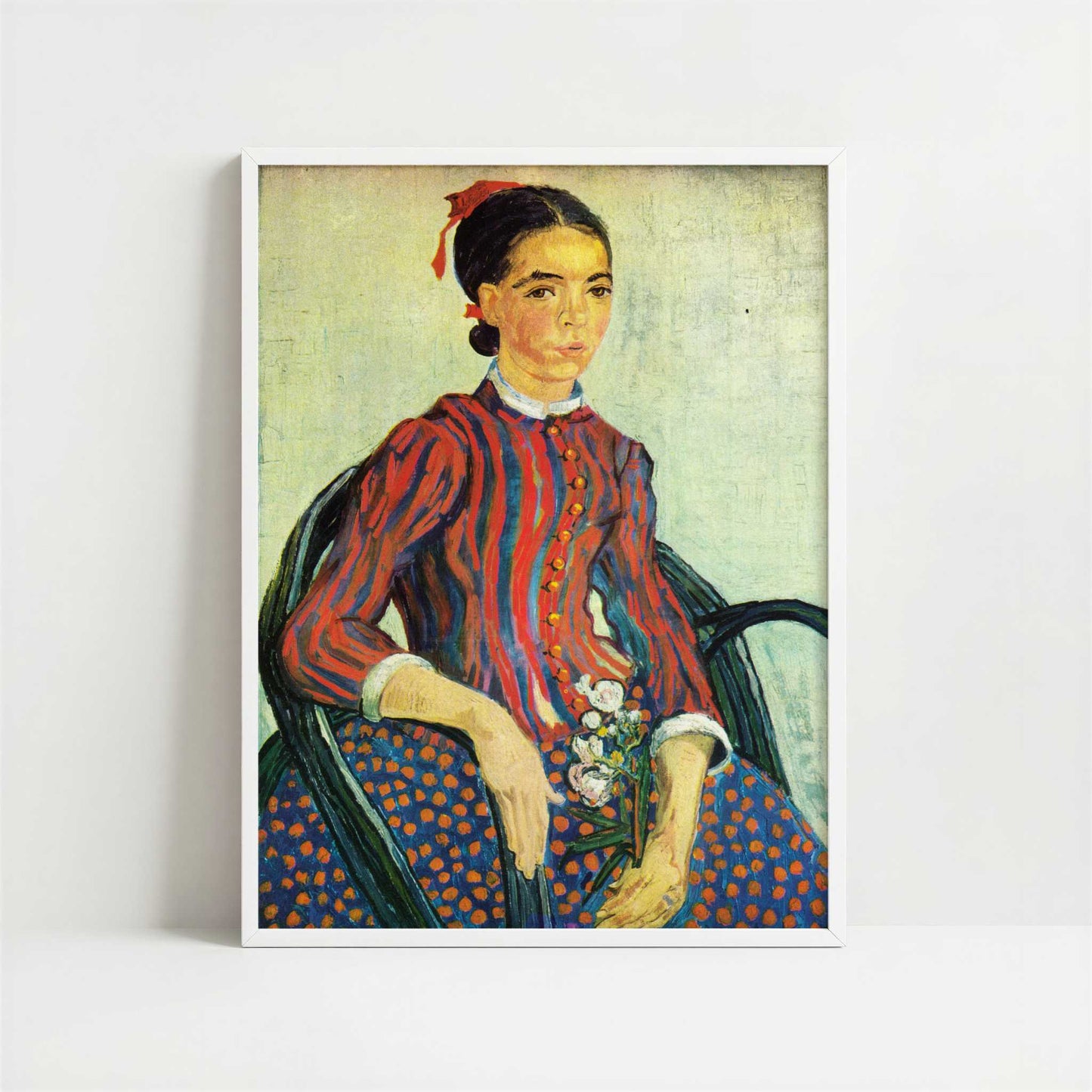 La Mousmé (1888) by Vincent van Gogh – Art Print - Art print in white frame
