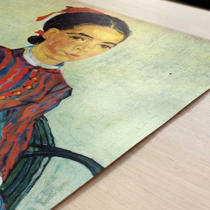 La Mousmé (1888) by Vincent van Gogh – Art Print - Close-up detail of the art print