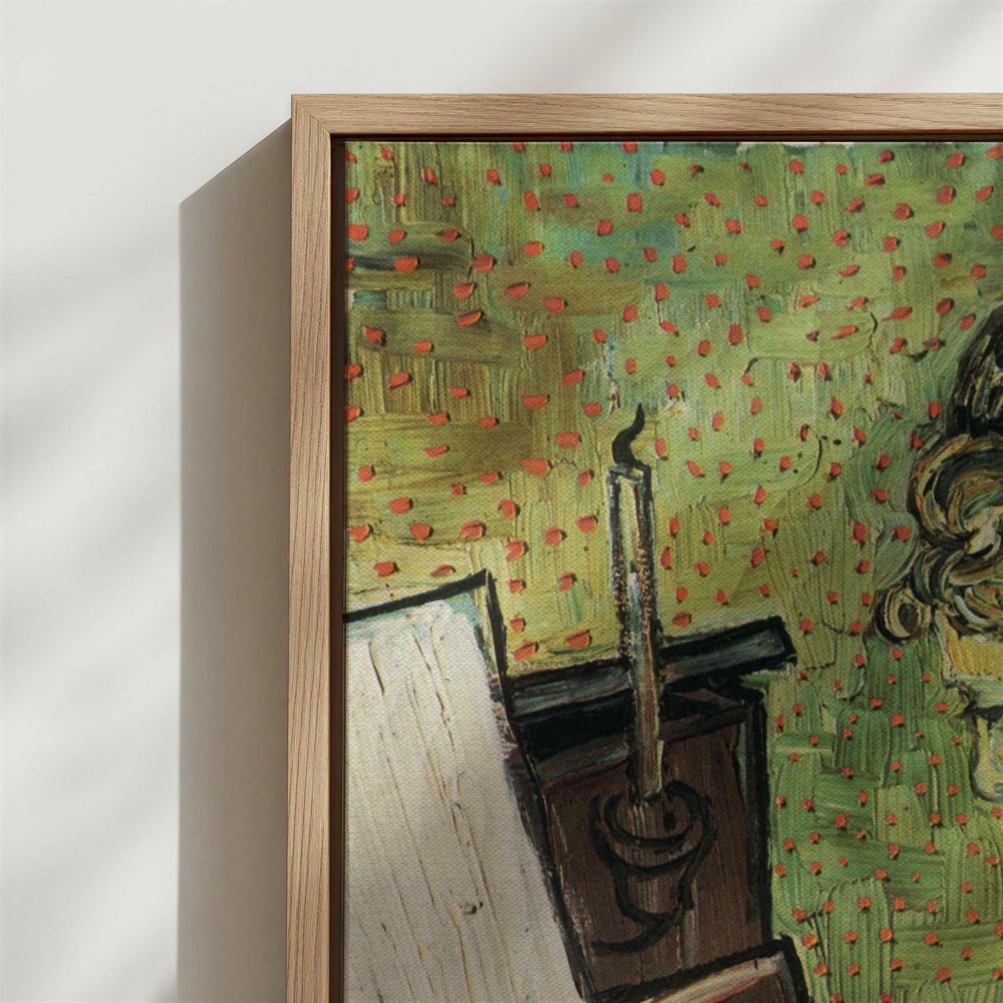 Framed Canvas - Close-up detail and texture of the framed canvas