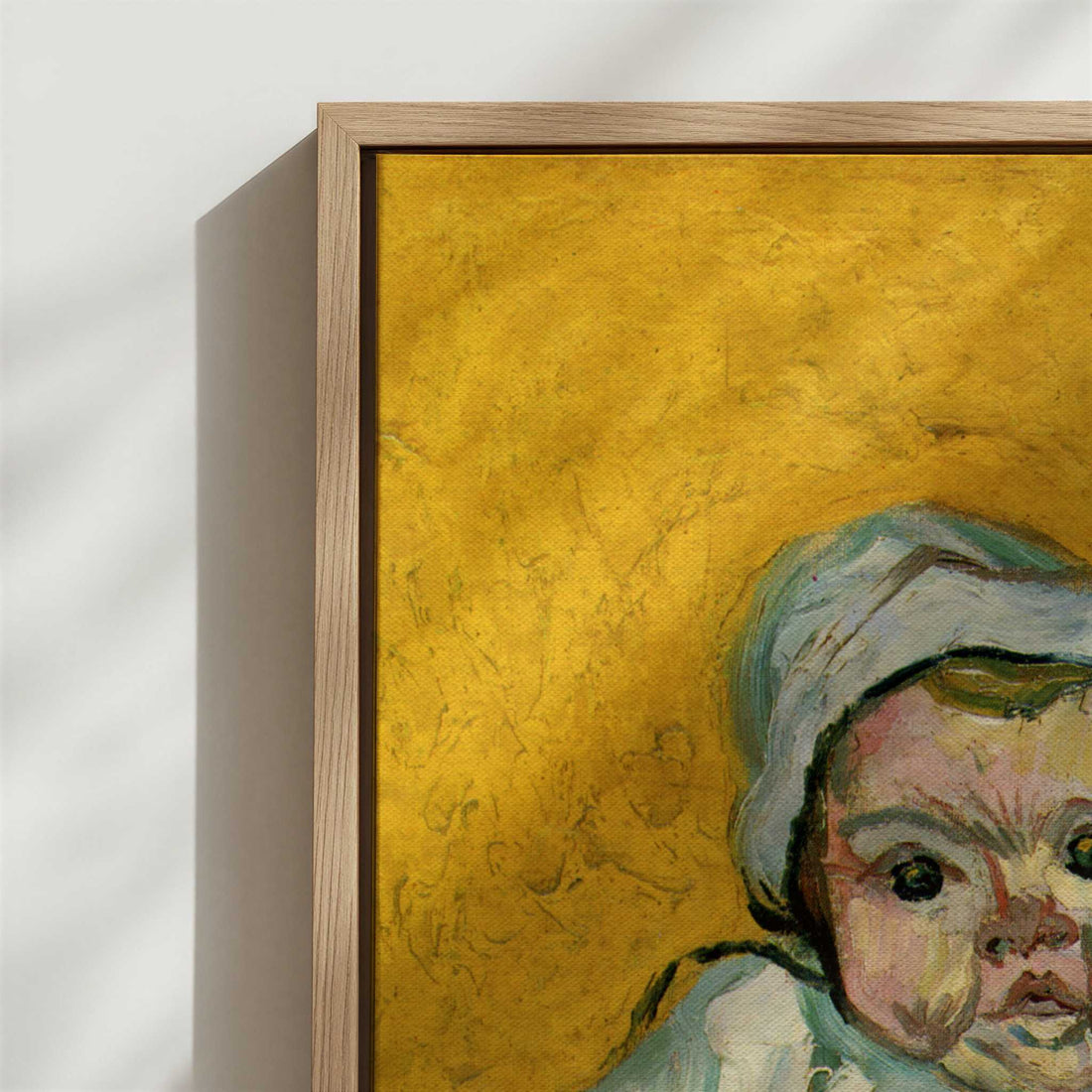 Framed Canvas - Close-up detail and texture of the framed canvas