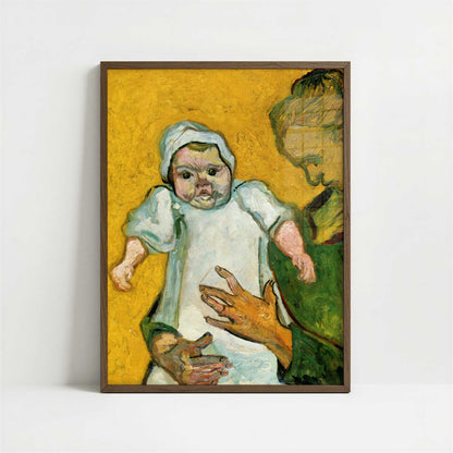 Mme Roulin & Her Baby (1888) by Vincent van Gogh – Art Print - Art print in dark wood frame