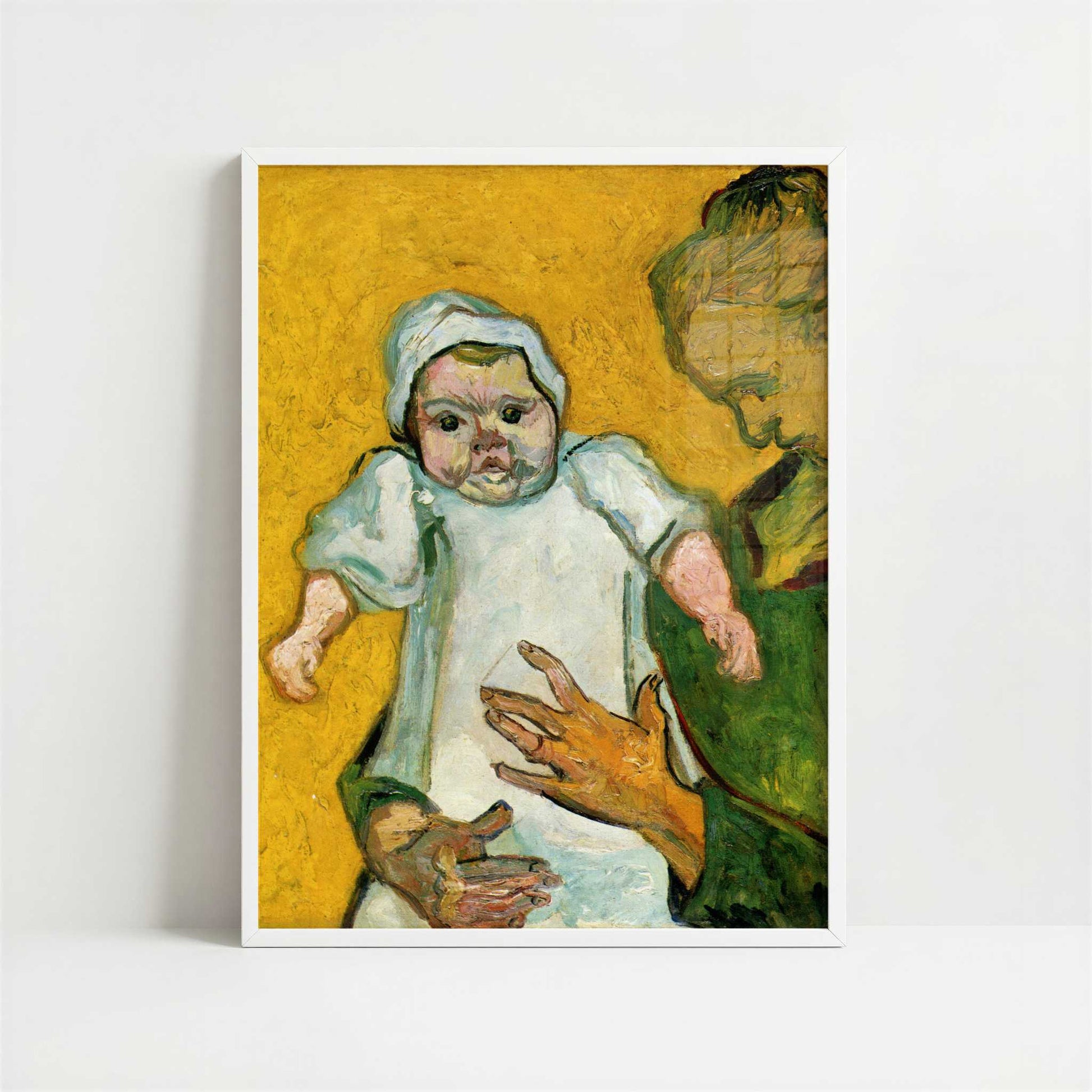 Mme Roulin & Her Baby (1888) by Vincent van Gogh – Art Print - Art print in white frame