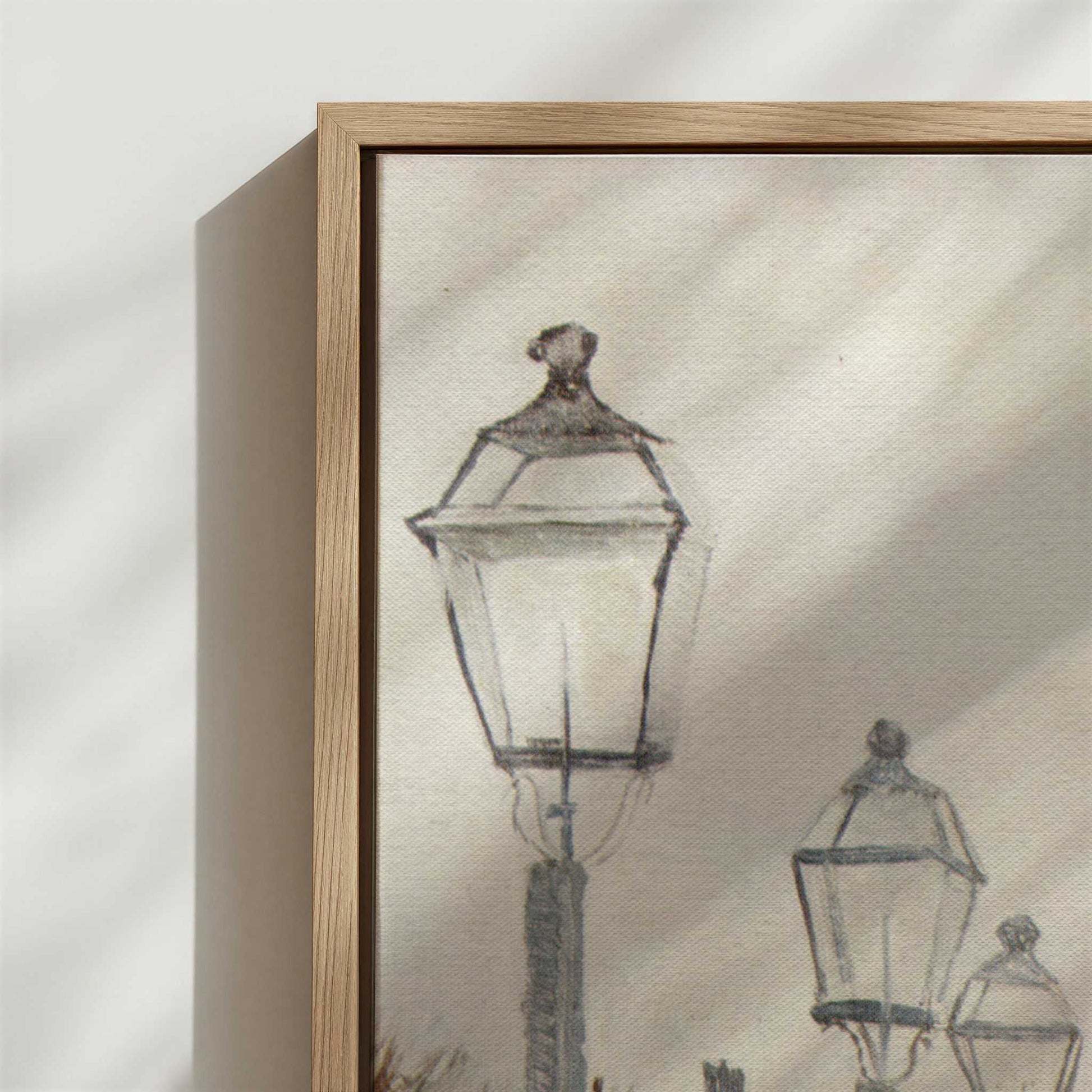 Framed Canvas - Close-up detail and texture of the framed canvas