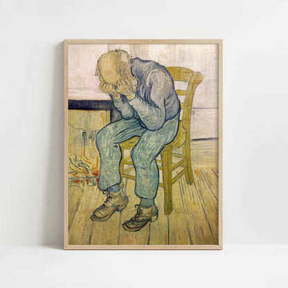 Old Man in Sorrow (1890) by Van Gogh – Art Print - Art print in oak frame