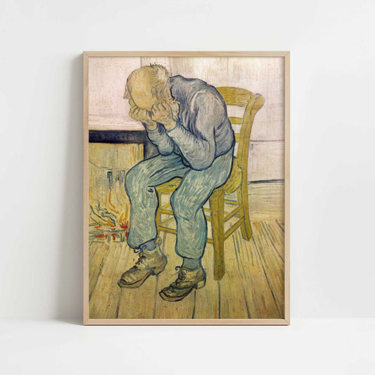 Old Man in Sorrow (1890) by Van Gogh – Art Print - Art print in oak frame
