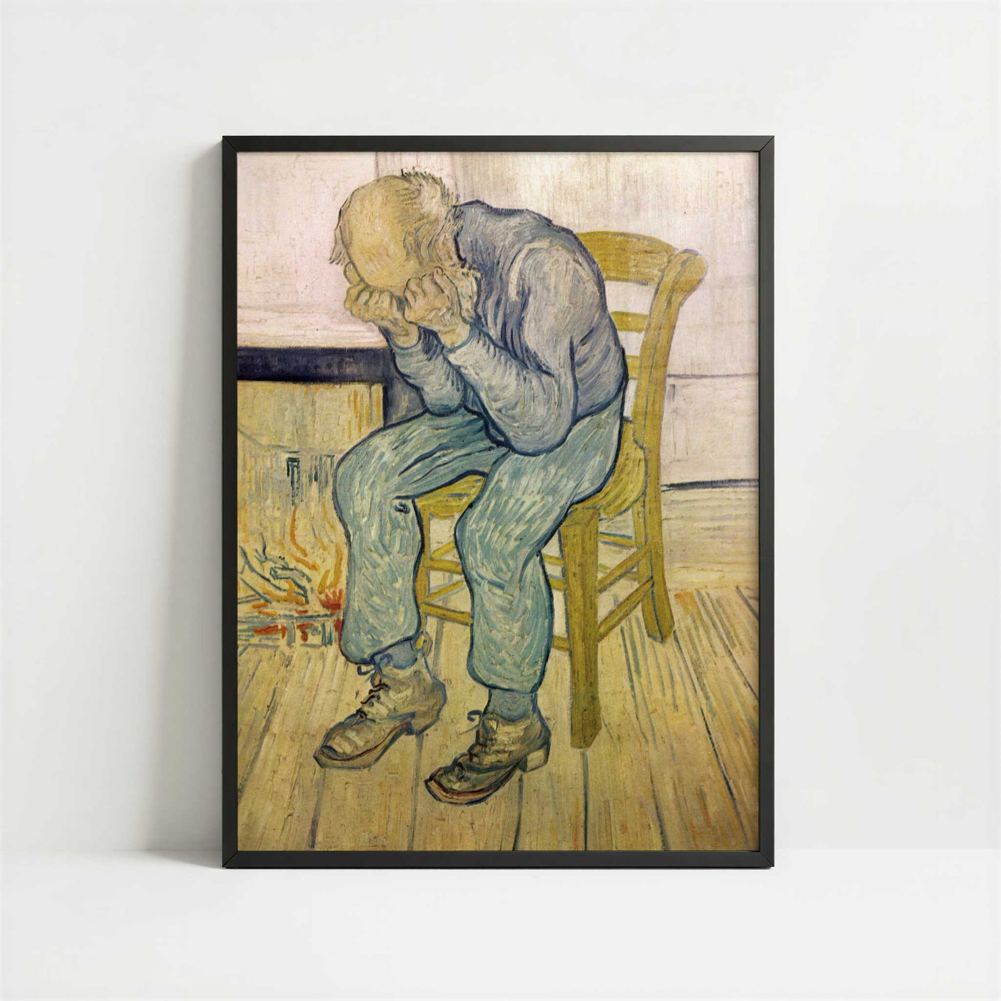Old Man in Sorrow (1890) by Van Gogh – Art Print - Art print in black frame