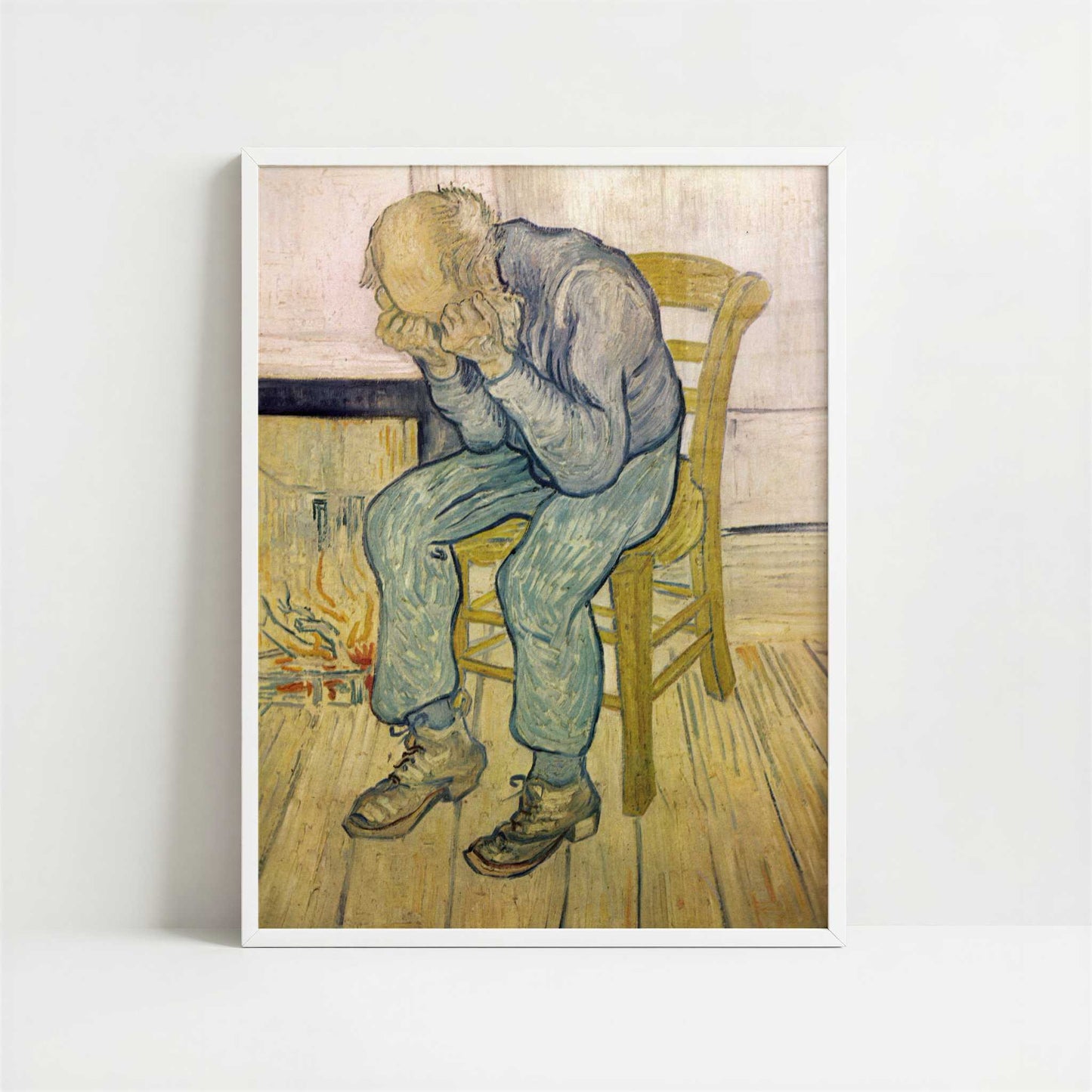 Old Man in Sorrow (1890) by Van Gogh – Art Print - Art print in white frame
