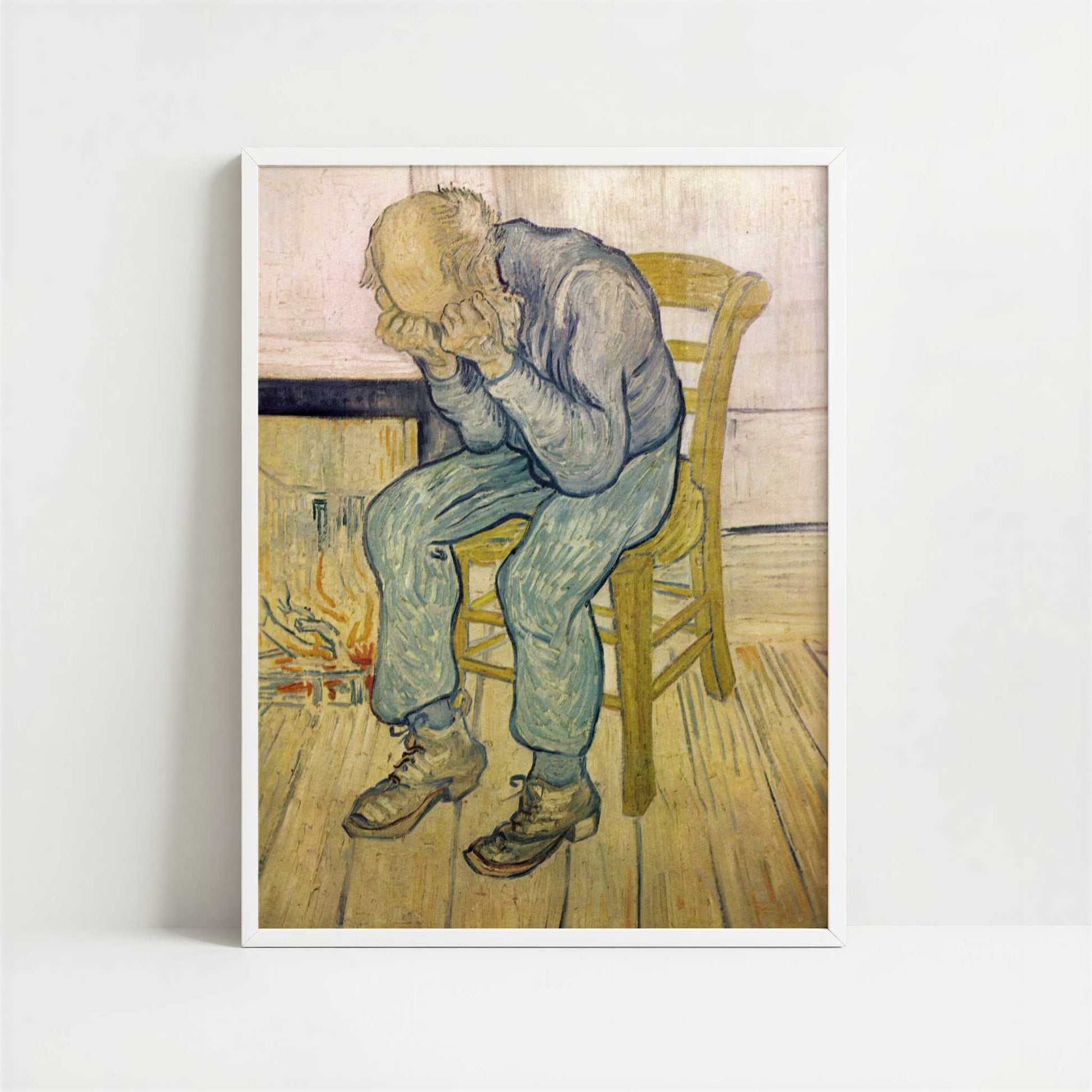 Old Man in Sorrow (1890) by Van Gogh – Art Print - Art print in white frame
