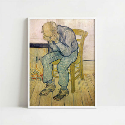 Old Man in Sorrow (1890) by Van Gogh – Art Print - Art print in white frame