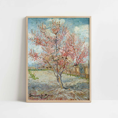 Peach Trees in Blossom (1888) by Van Gogh – Art Print - Art print in oak frame