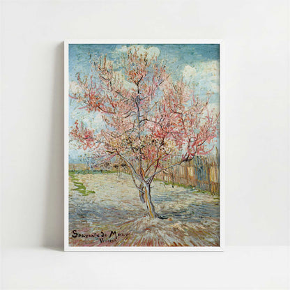 Peach Trees in Blossom (1888) by Van Gogh – Art Print - Art print in white frame