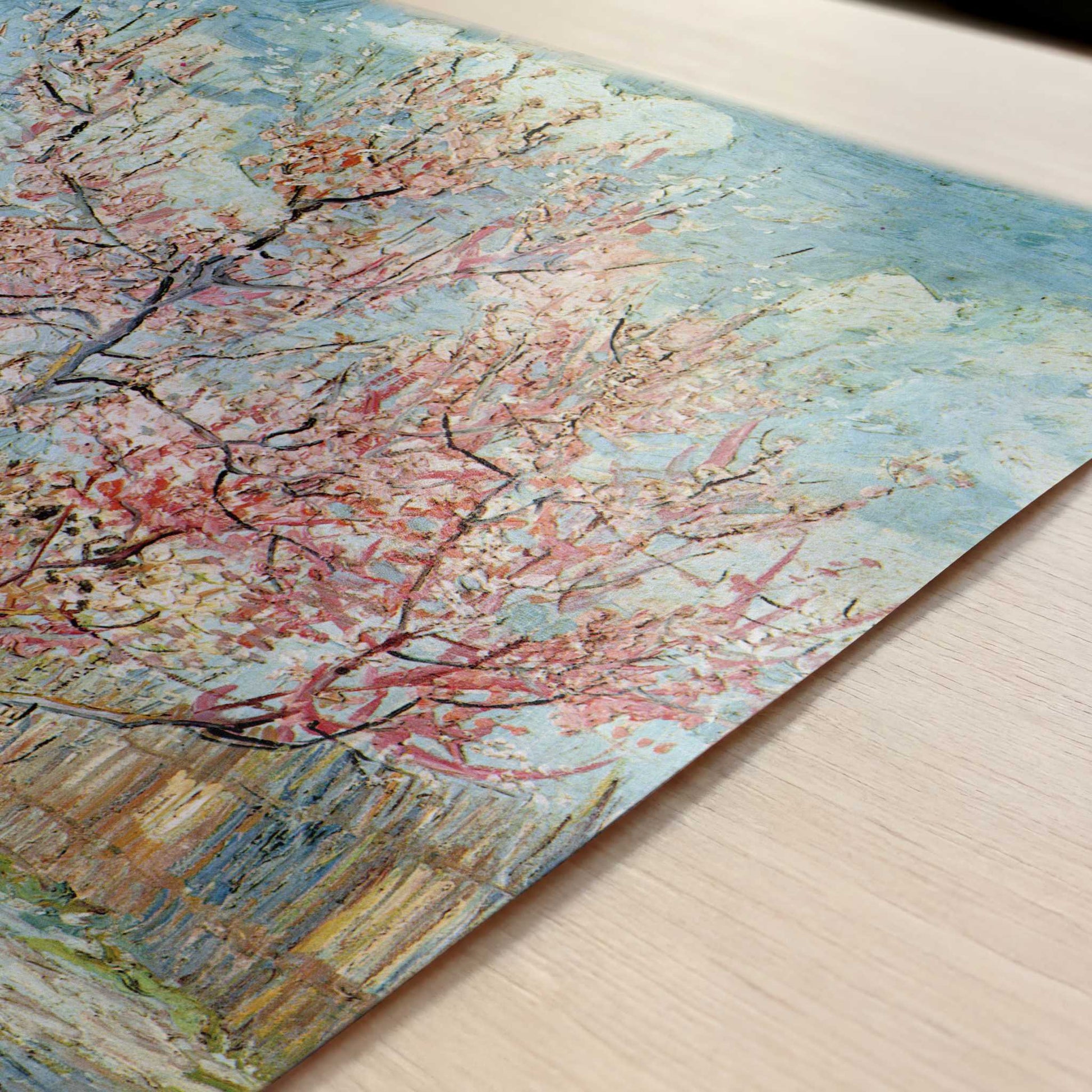 Peach Trees in Blossom (1888) by Van Gogh – Art Print - Close-up detail of the art print