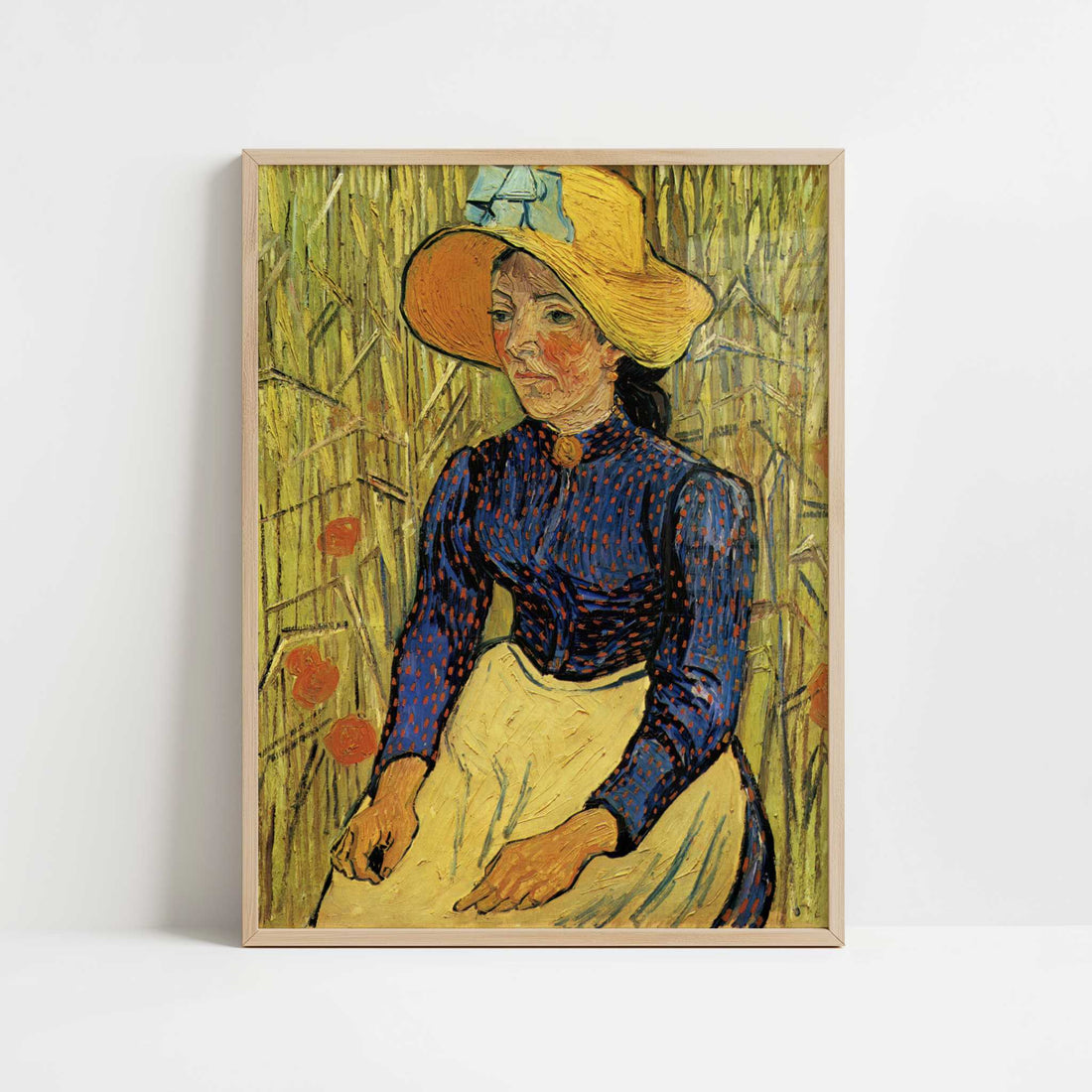 Peasant Girl (1890) by Van Gogh – Art Print - Art print in oak frame