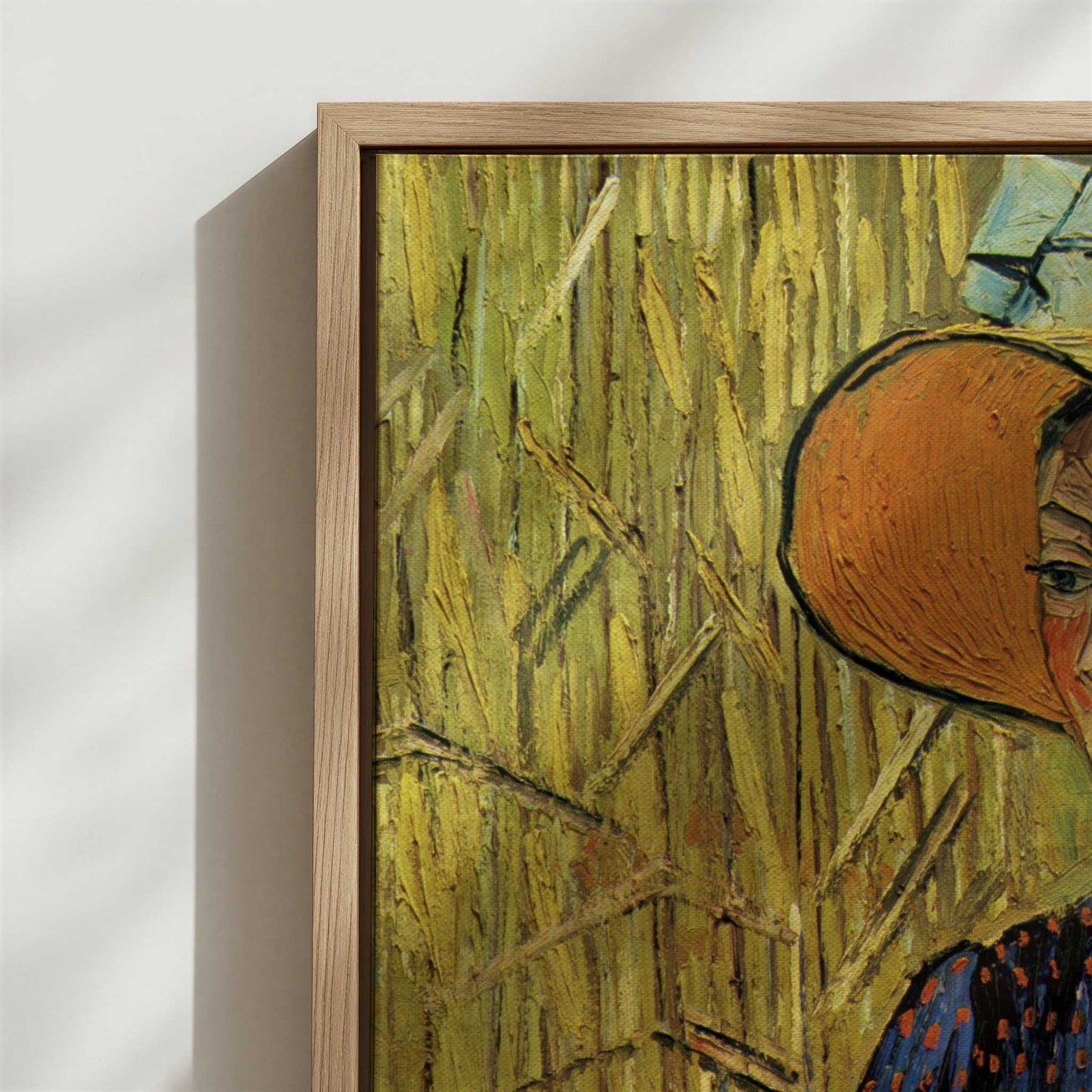 Framed Canvas - Close-up detail and texture of the framed canvas