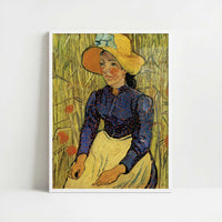 Peasant Girl (1890) by Van Gogh – Art Print - Art print in white frame