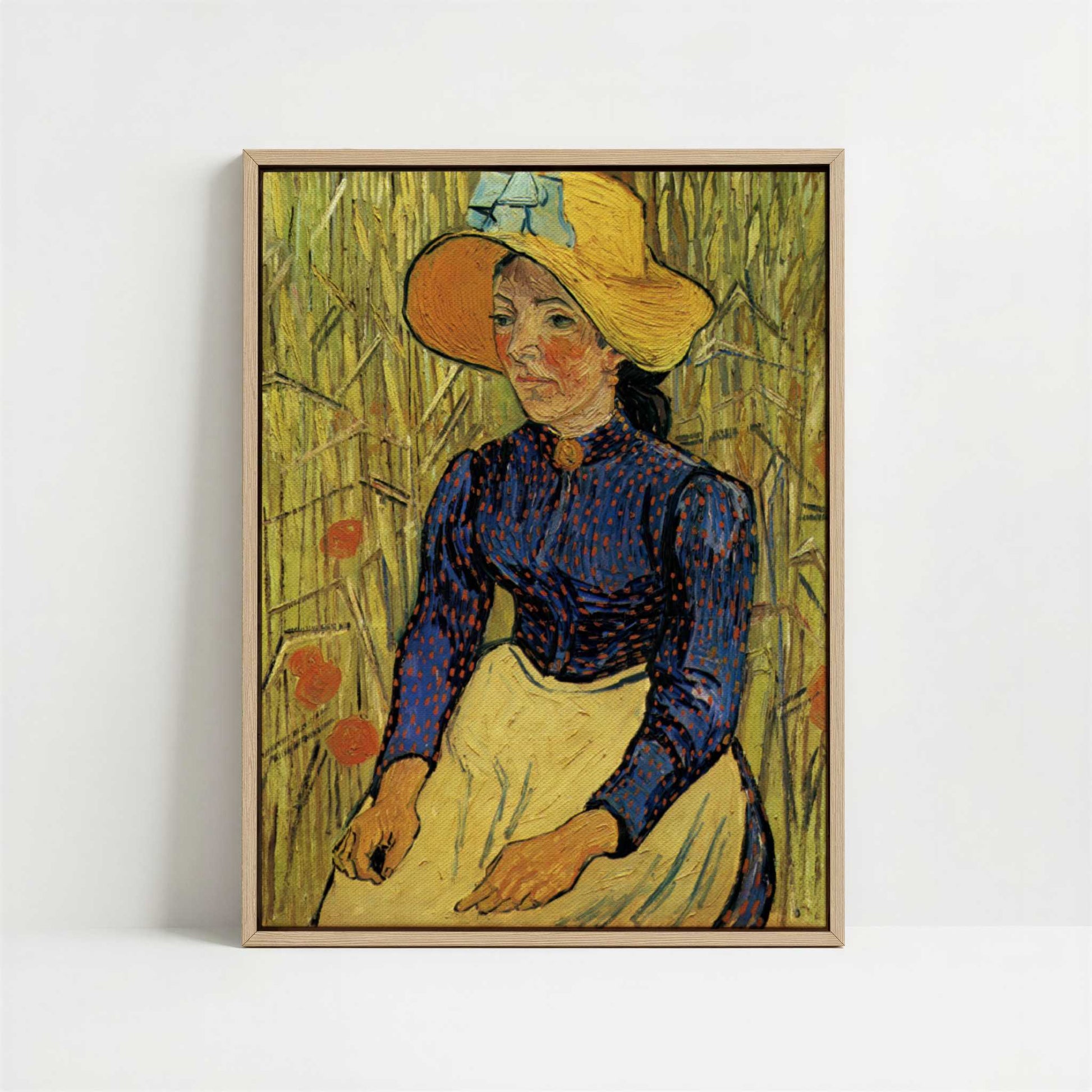 Framed Canvas - Framed canvas in oak color frame