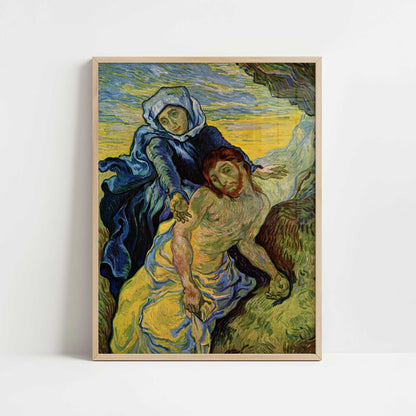 Pieta (1889) by Vincent van Gogh – Art Print - Art print in oak frame
