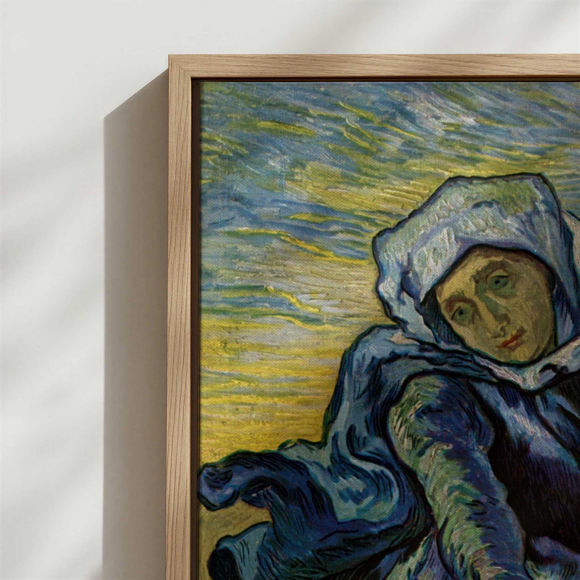 Framed Canvas - Close-up detail and texture of the framed canvas