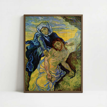 Pieta (1889) by Vincent van Gogh – Art Print - Art print in dark wood frame