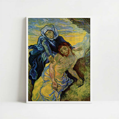 Pieta (1889) by Vincent van Gogh – Art Print - Art print in white frame