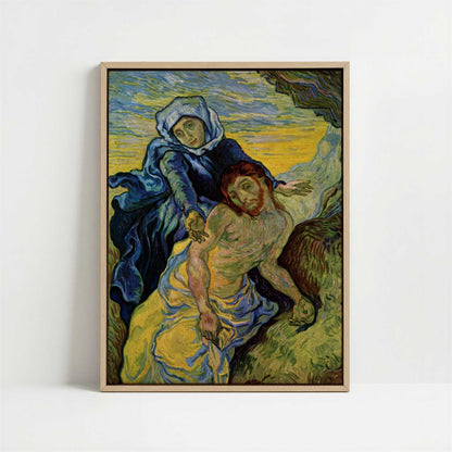 Framed Canvas - Framed canvas in oak color frame