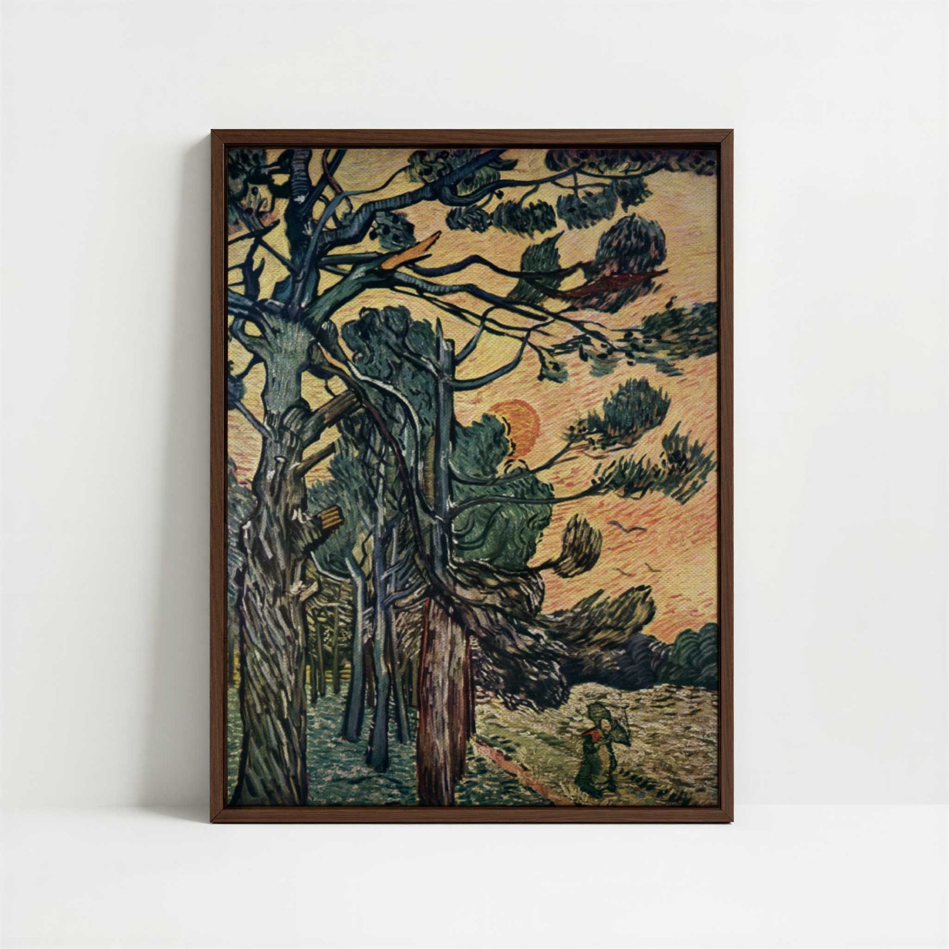 Framed Canvas - Framed canvas in dark wood color frame