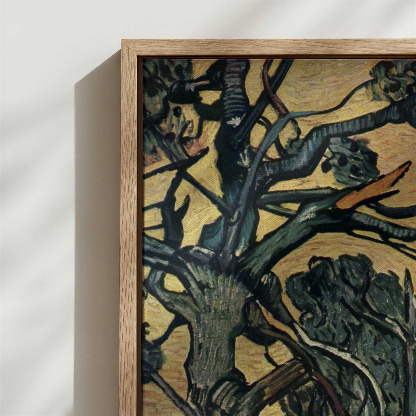 Framed Canvas - Close-up detail and texture of the framed canvas