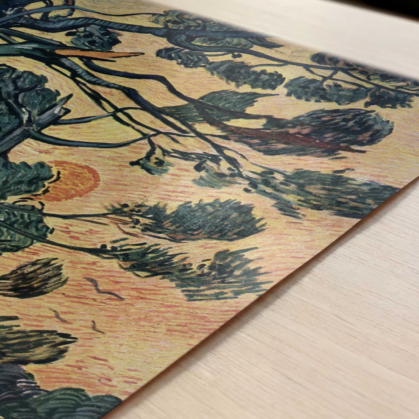 Pine Trees (1889) by Vincent van Gogh – Art Print - Close-up detail of the art print