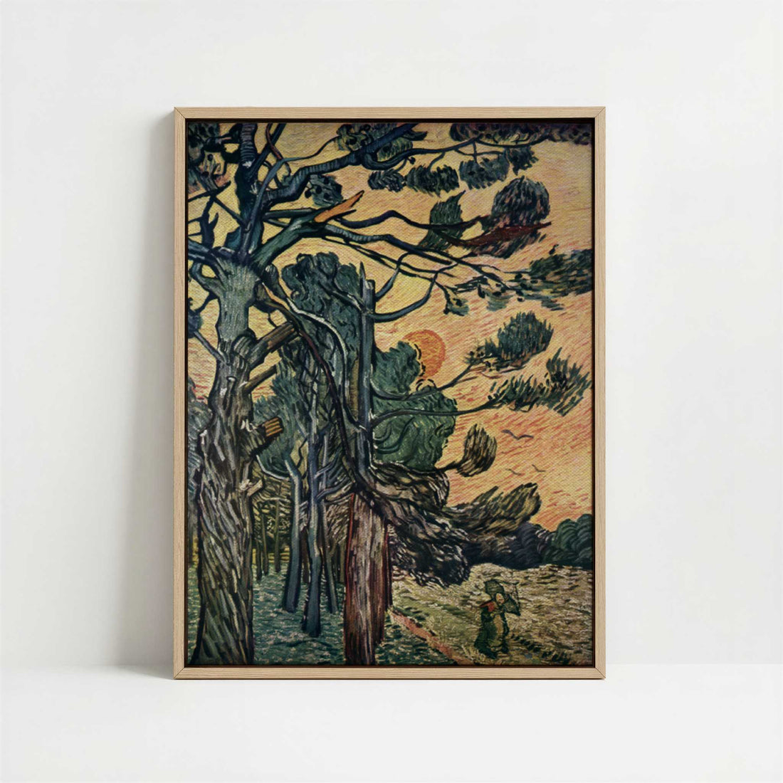 Framed Canvas - Framed canvas in oak color frame