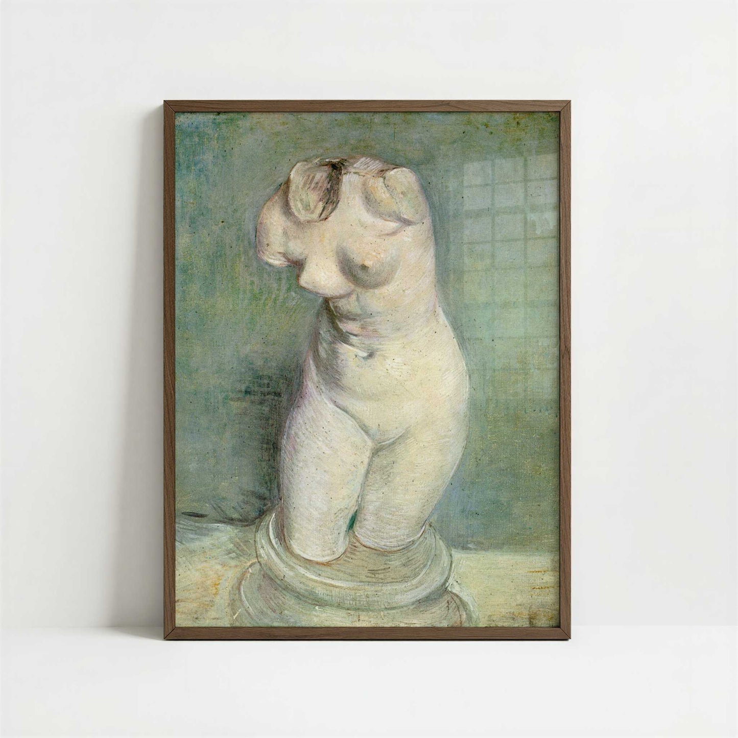 Plaster Statuette (1886) by Vincent van Gogh – Art Print - Art print in dark wood frame