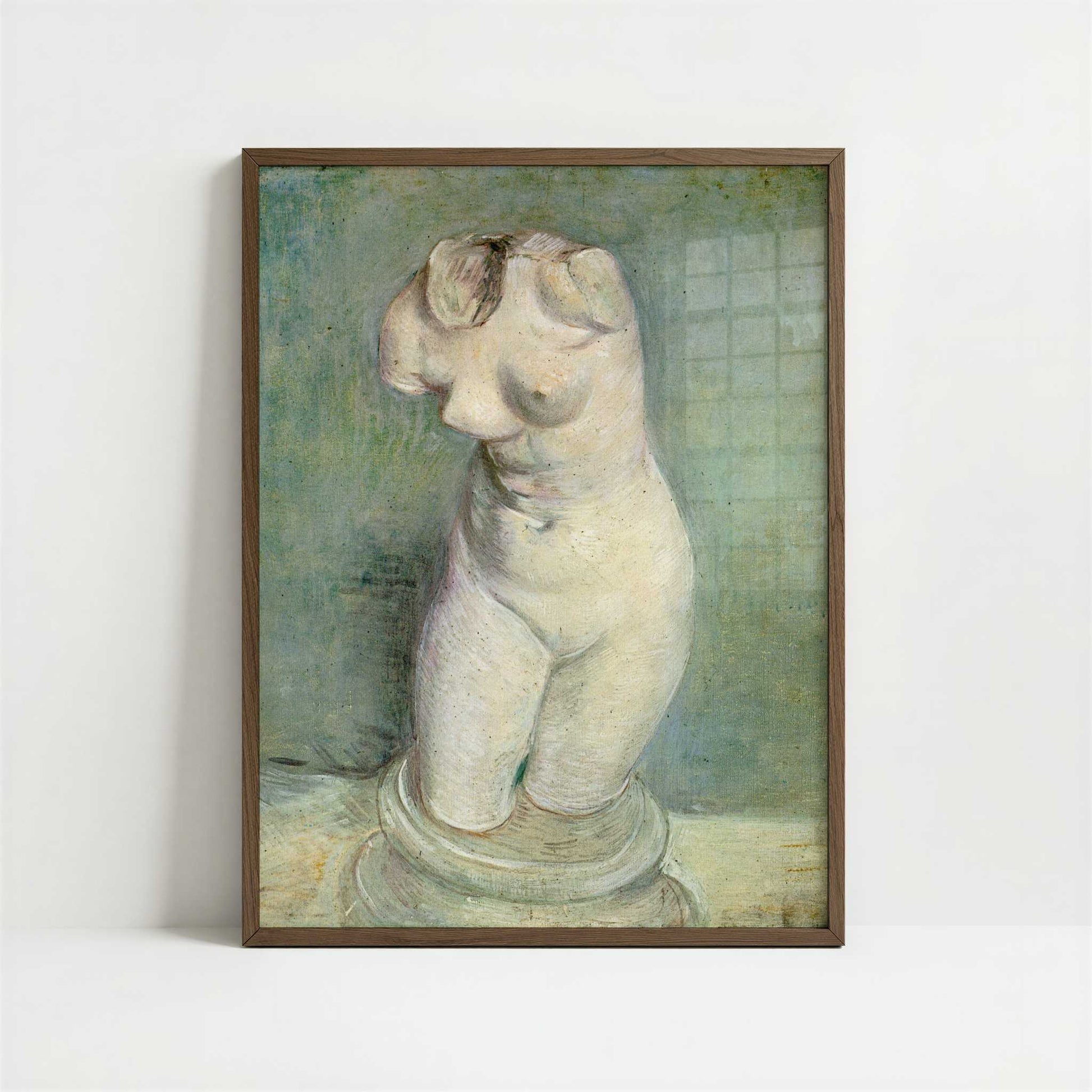 Plaster Statuette (1886) by Vincent van Gogh – Art Print - Art print in dark wood frame