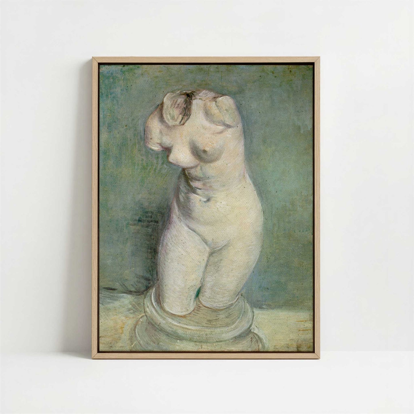 Framed Canvas - Framed canvas in oak color frame