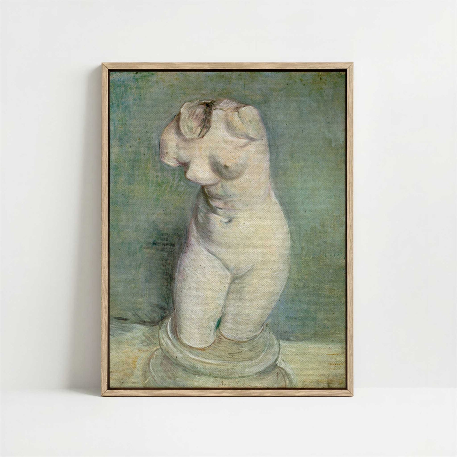 Framed Canvas - Framed canvas in oak color frame