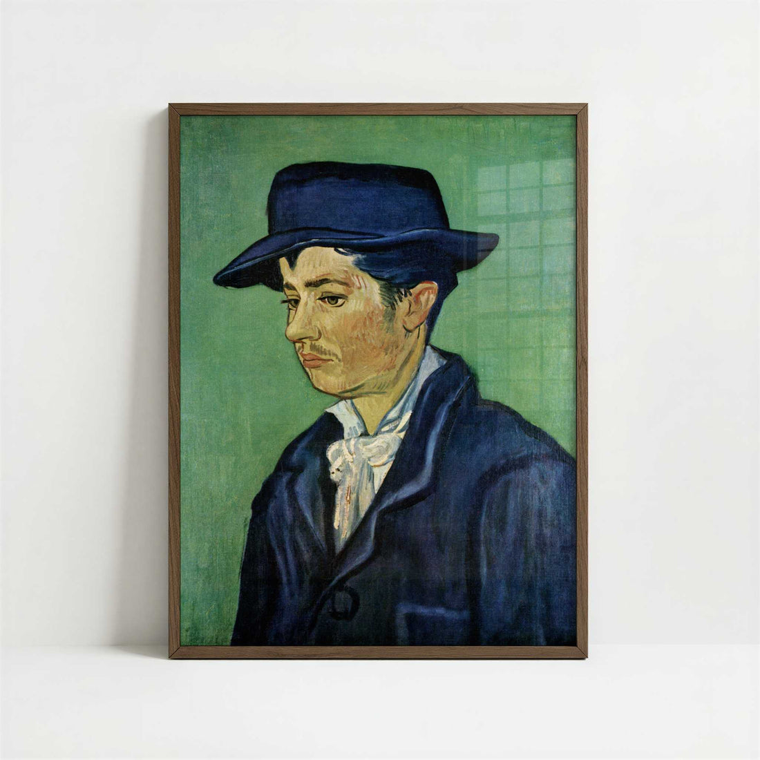 Portrait of Armand Roulin (1888) by Van Gogh – Art Print - Art print in dark wood frame