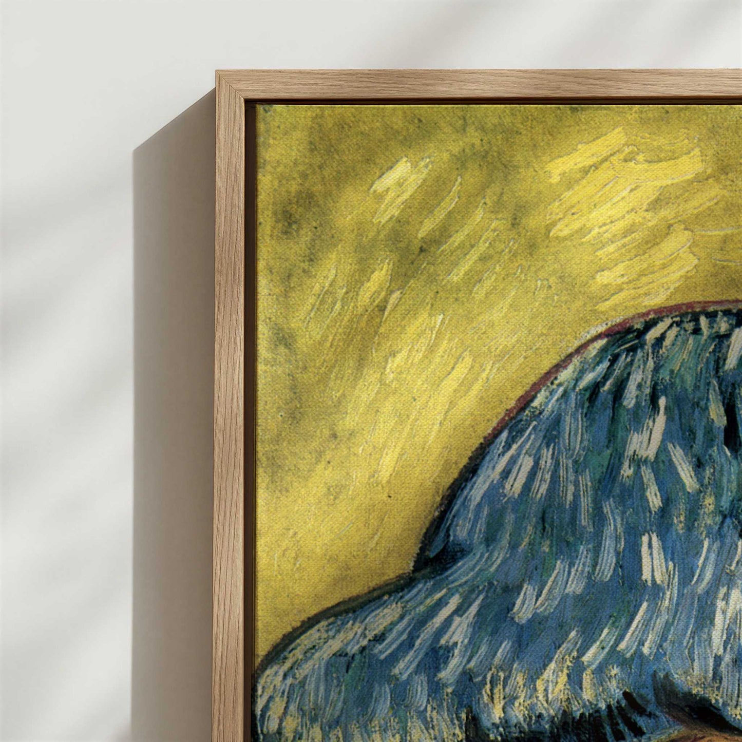 Framed Canvas - Close-up detail and texture of the framed canvas