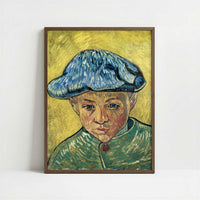 Portrait of Camille Rouen (1888) by Van Gogh – Art Print - Art print in dark wood frame