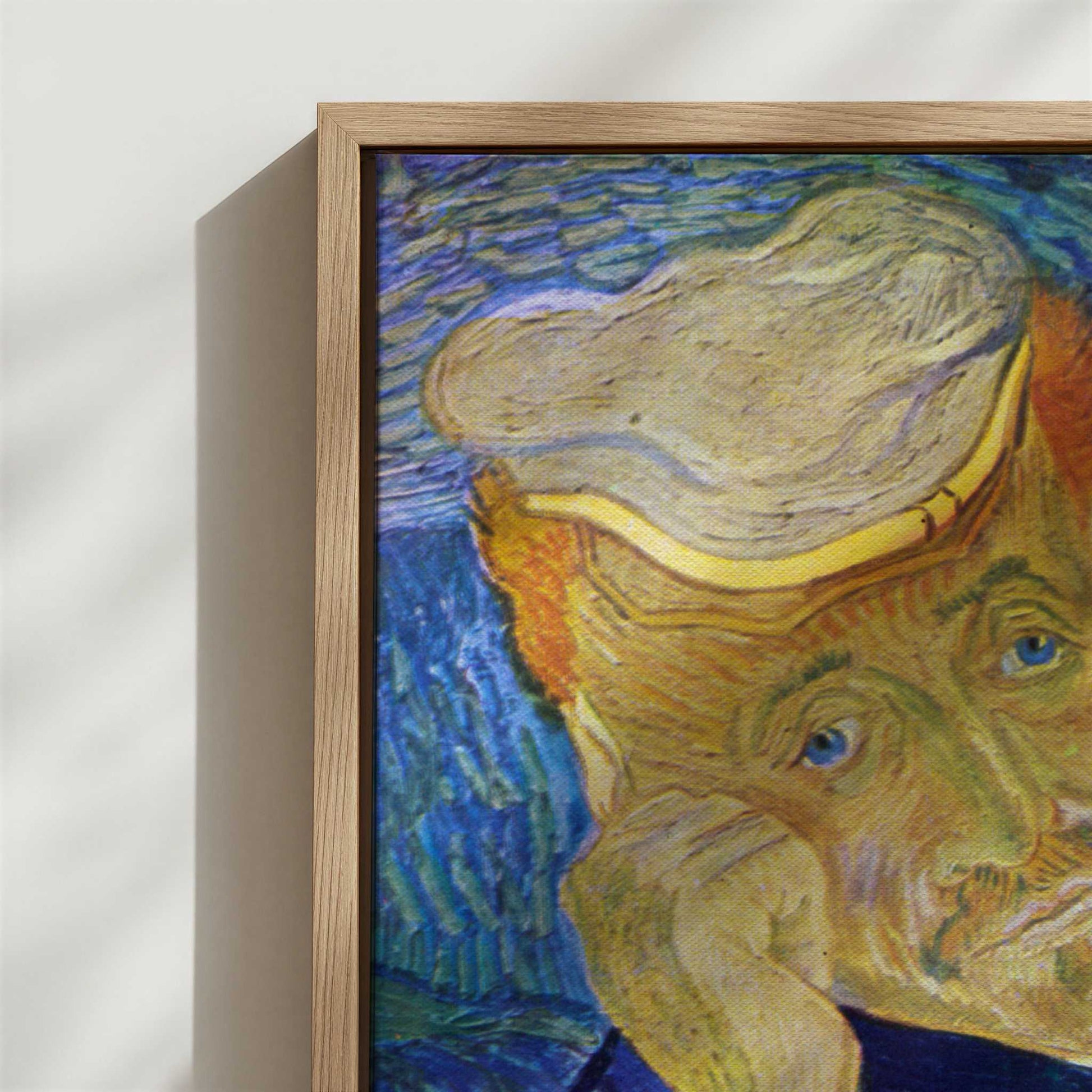 Framed Canvas - Close-up detail and texture of the framed canvas