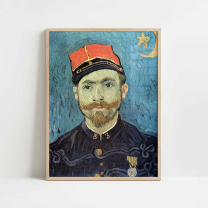 Portrait of Milliet (1888) by Vincent van Gogh – Art Print - Art print in oak frame