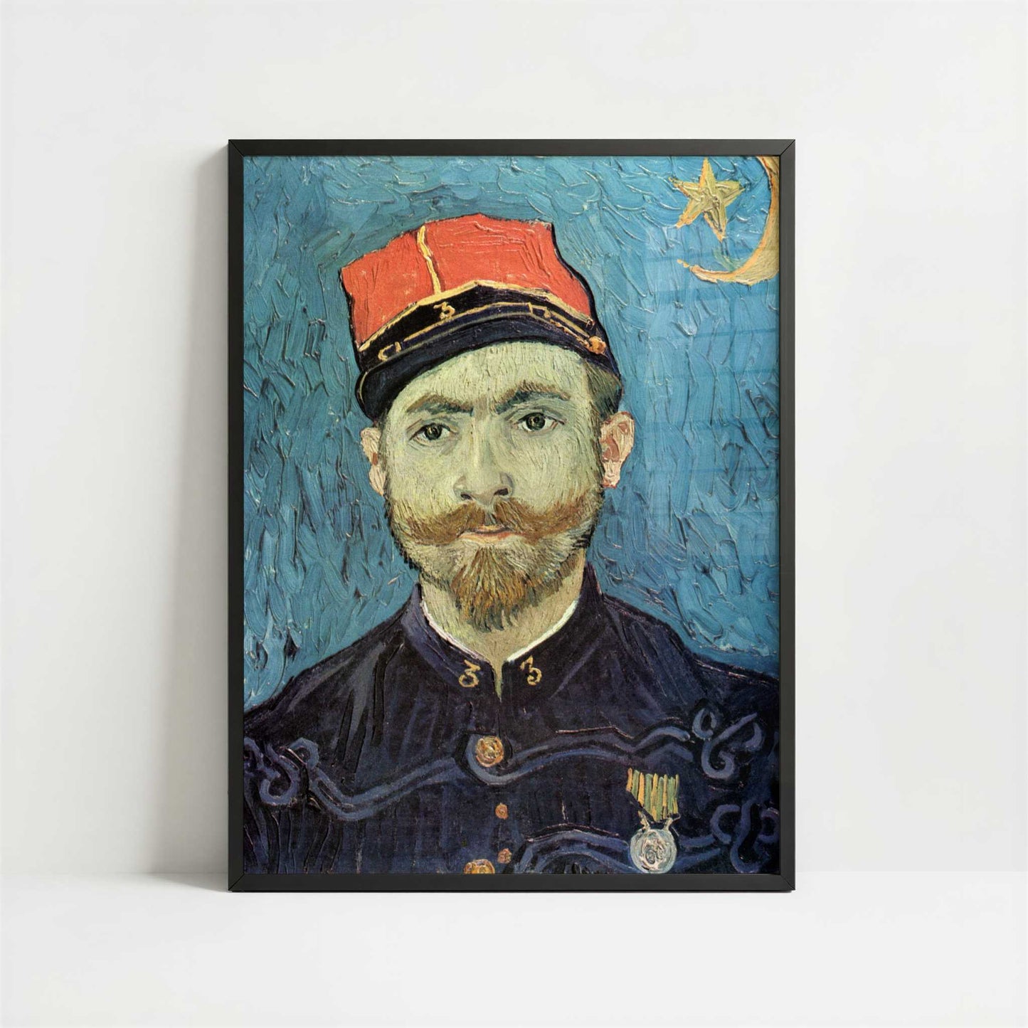 Portrait of Milliet (1888) by Vincent van Gogh – Art Print - Art print in black frame