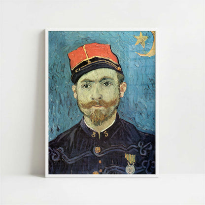 Portrait of Milliet (1888) by Vincent van Gogh – Art Print - Art print in white frame