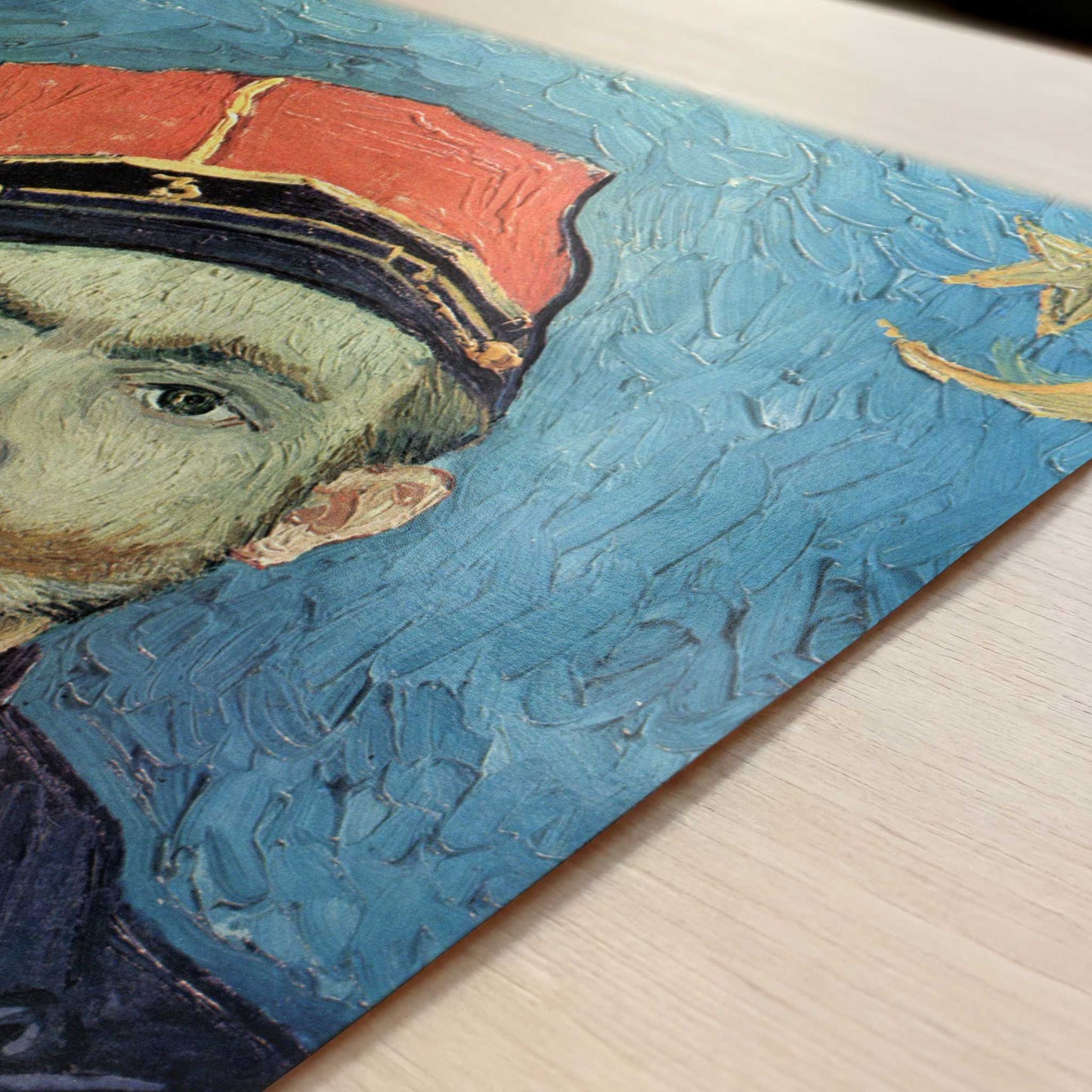 Portrait of Milliet (1888) by Vincent van Gogh – Art Print - Close-up detail of the art print