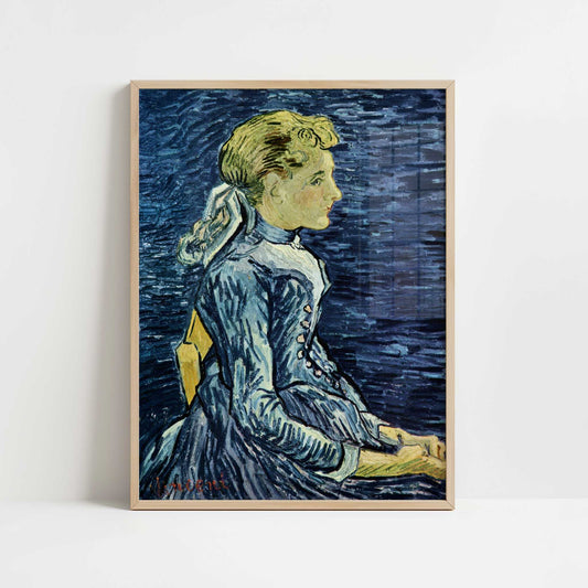 Portrait of Mlle Ravoux (1890) by Van Gogh – Art Print - Art print in oak frame