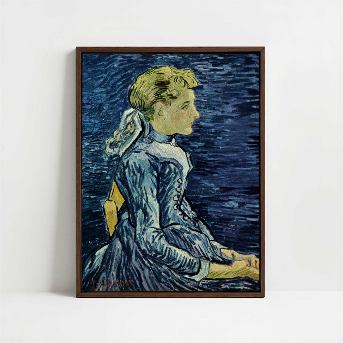 Framed Canvas - Framed canvas in dark wood color frame
