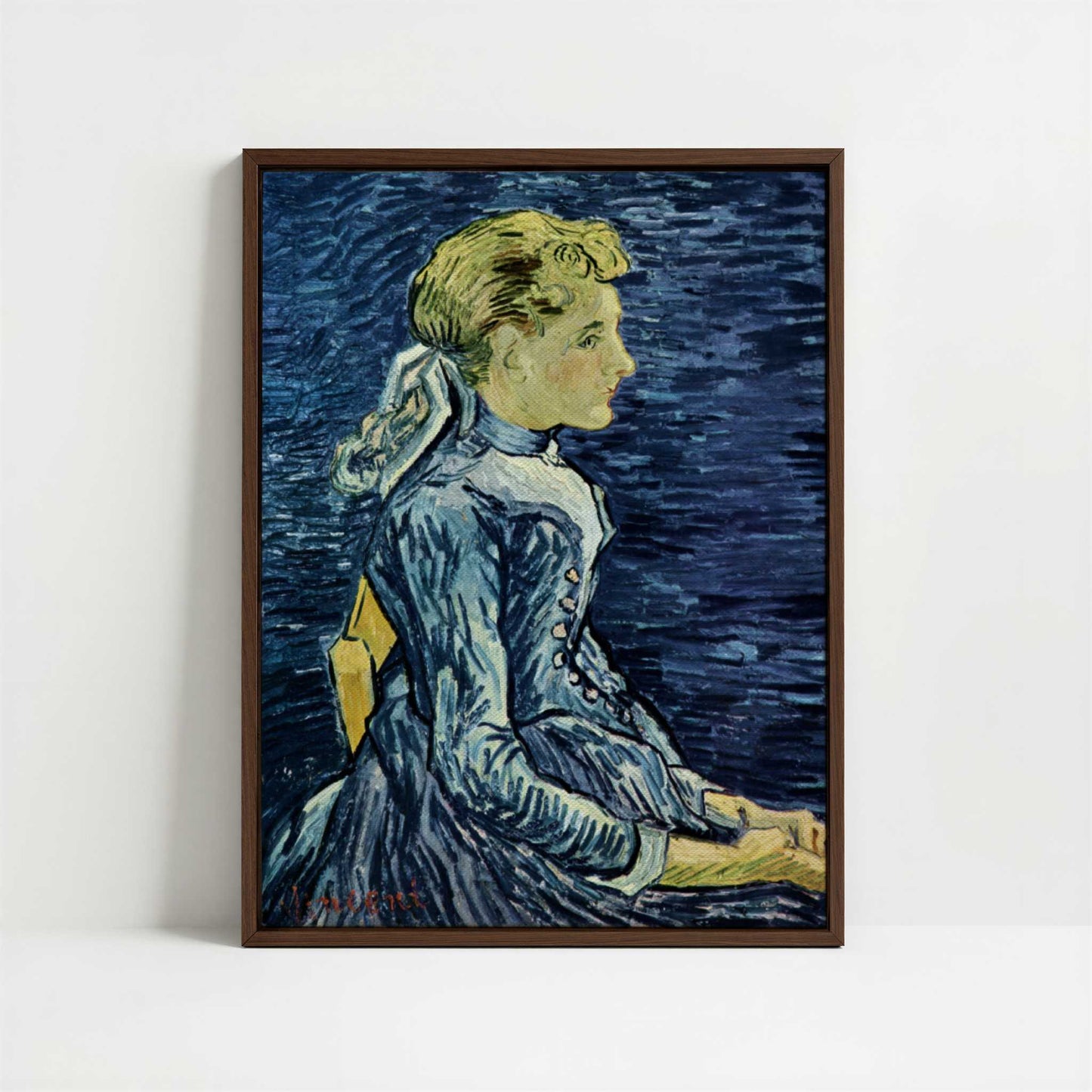 Framed Canvas - Framed canvas in dark wood color frame