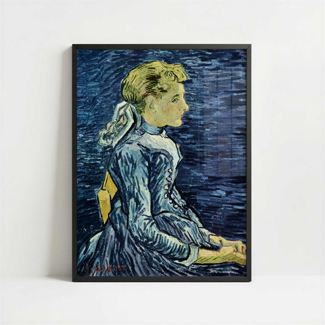 Portrait of Mlle Ravoux (1890) by Van Gogh – Art Print - Art print in black frame