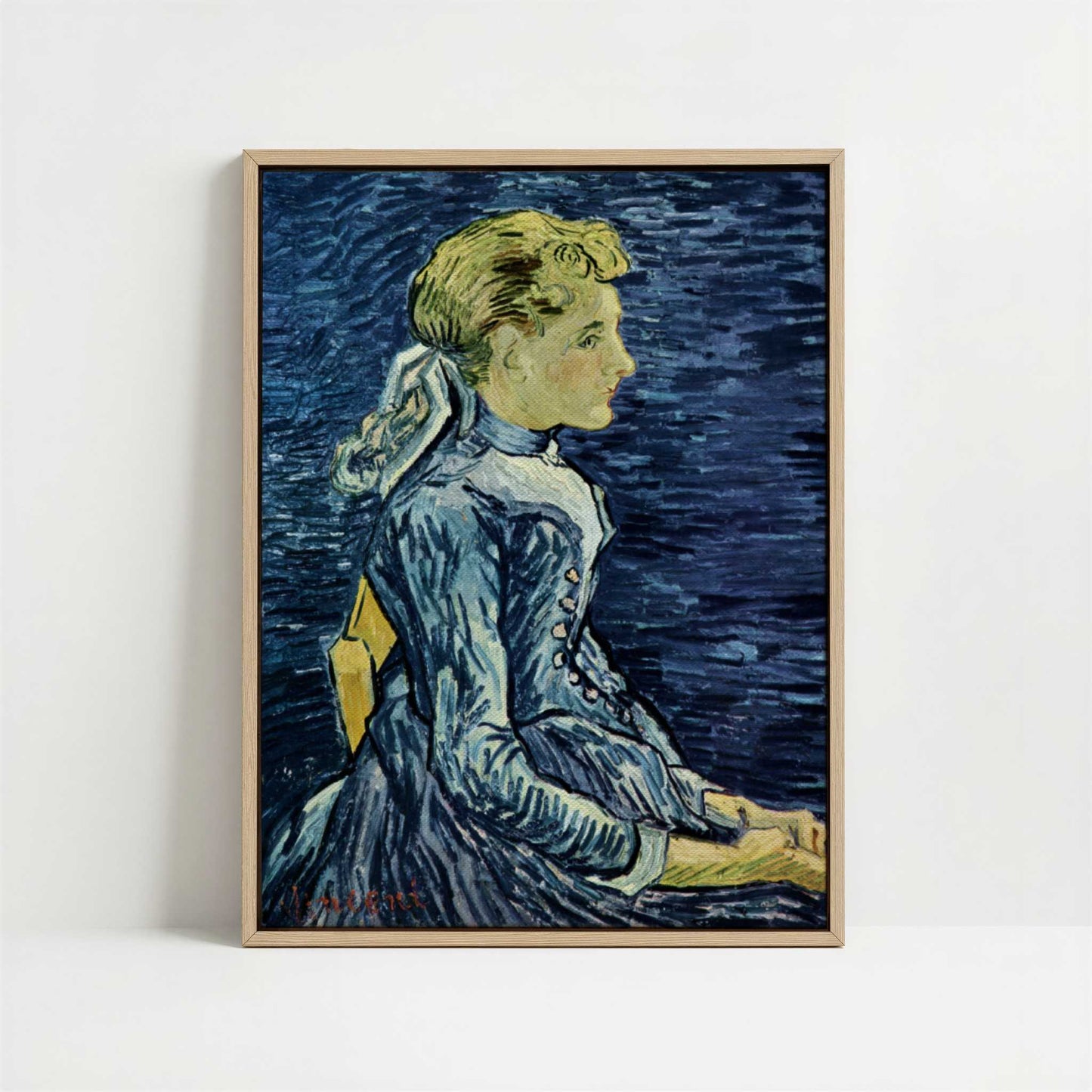 Framed Canvas - Framed canvas in oak color frame