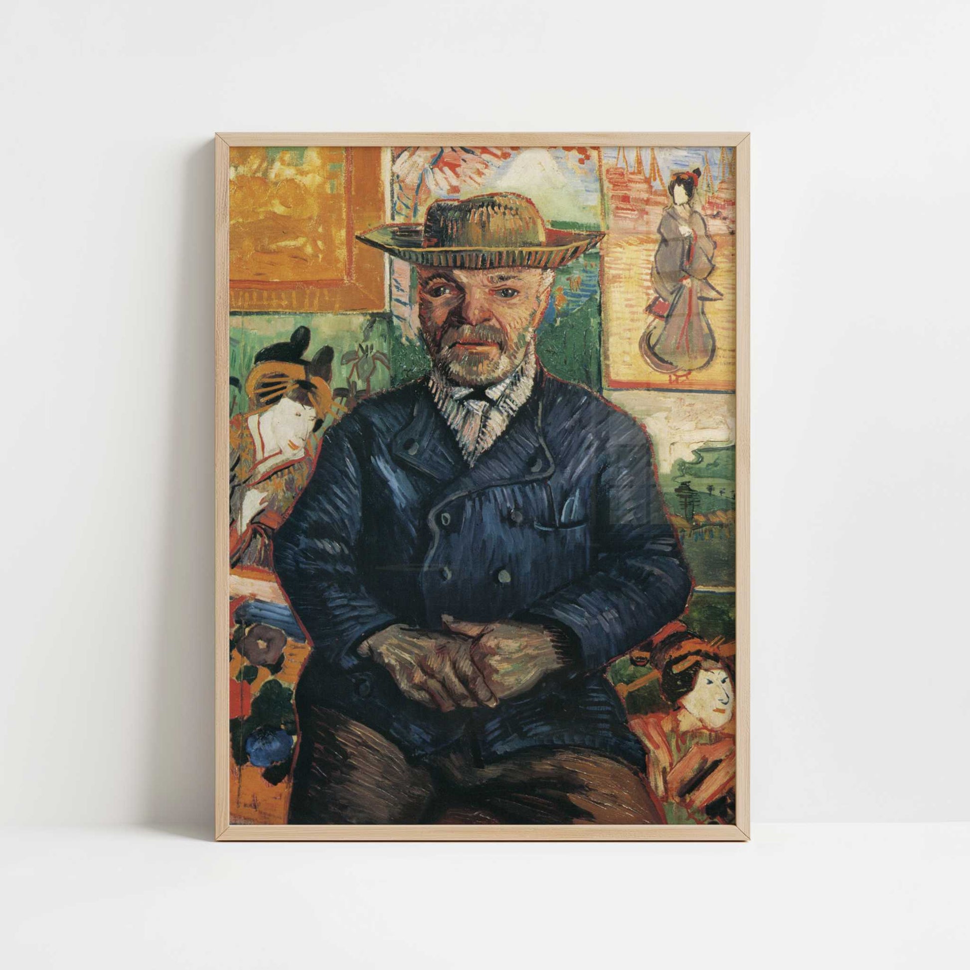 Portrait of Pere Tanguy (1887–88) by Vincent van Gogh – Art Print - Art print in oak frame